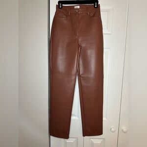 Aritzia Wilfred the Medina Pant brown vegan leather
